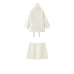 Women's Commuter  Wool-Blend Double-Face Robe Coat Set