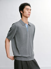 Men's Casual Contrast Color Polo Shirt