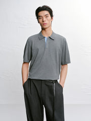 Men's Casual Contrast Color Polo Shirt