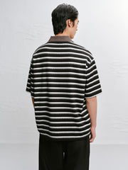 Men's Casual Color-Contrast Stripe Polo Shirt