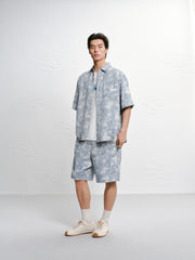 Men's Casual Short Sleeve Denim Shirt