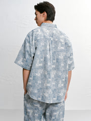 Men's Casual Short Sleeve Denim Shirt