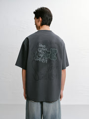 Men's cool-feel printed short-sleeve T-shirt