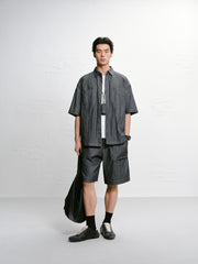 Men's casual loose-fitting denim-style shirt for outerwear