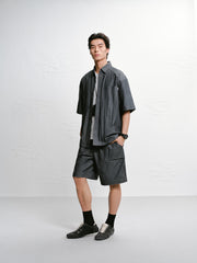 Men's casual loose-fitting denim-style shirt for outerwear