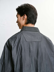 Men's casual loose-fitting denim-style shirt for outerwear