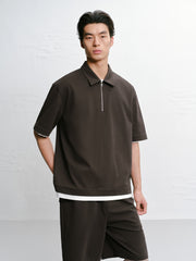 Men's Loose Textured POLO Shirt