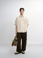 Men's Letter Jacquard Short-Sleeve Shirt