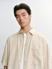 Men's Letter Jacquard Short-Sleeve Shirt