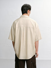 Men's Letter Jacquard Short-Sleeve Shirt