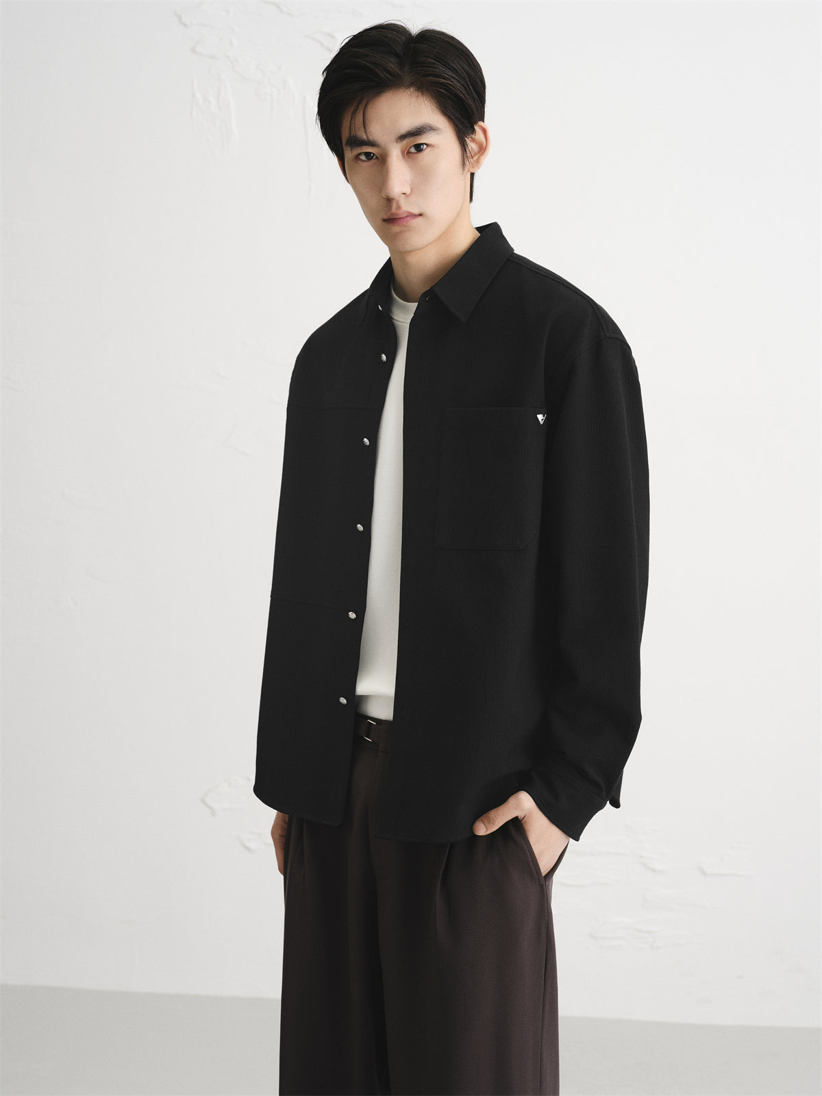 Men's Crinkled Texture Structured Shirt