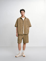 Men's plaid short-sleeve shirt