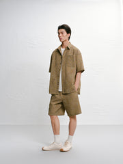 Men's plaid short-sleeve shirt