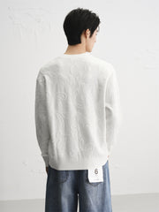 Men's Allover Jacquard Textured Knit Sweater