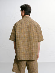 Men's plaid short-sleeve shirt