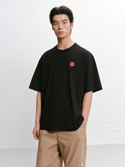 Men's American-style Color-block Printed T-shirt