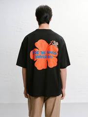 Men's American-style Color-block Printed T-shirt