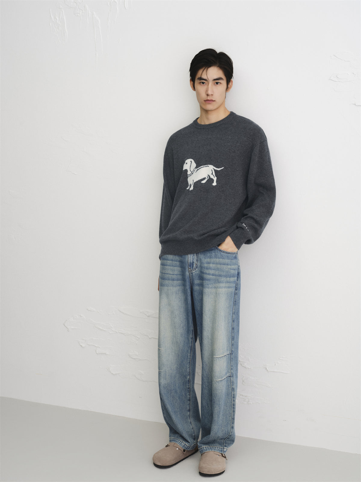 Men's Wool-Blend Jacquard Sweater