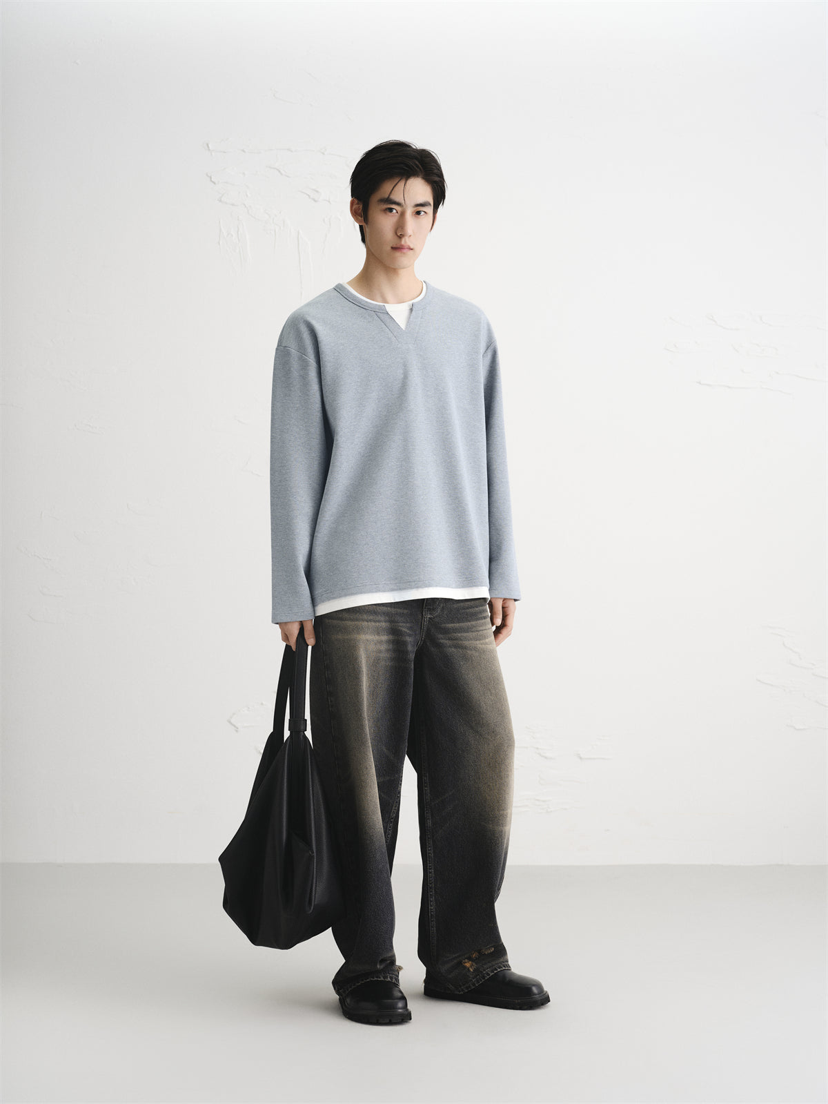 Men's Heavyweight Colorblock Layered-Look T-Shirt