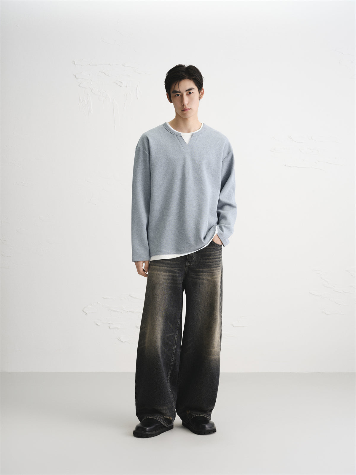 Men's Heavyweight Colorblock Layered-Look T-Shirt