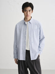 Men's Seersucker Striped Shirt
