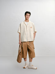 Men's Vacation Jacquard Short-Sleeve Shirt