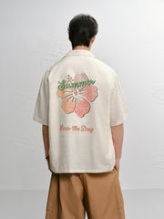 Men's Vacation Jacquard Short-Sleeve Shirt