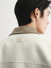 Men's Tweed-Texture Marl Oversized Jacket