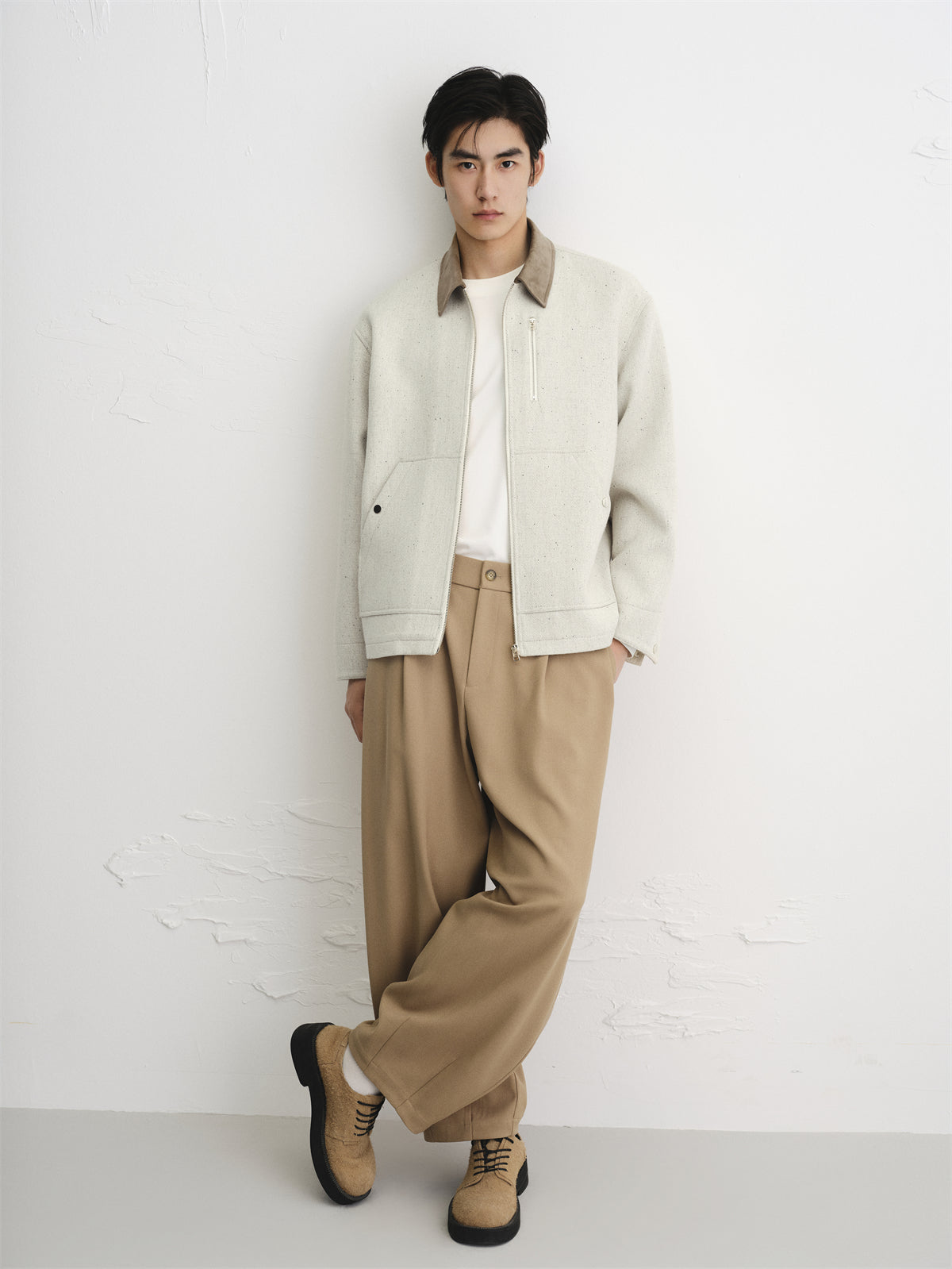 Men's Tweed-Texture Marl Oversized Jacket