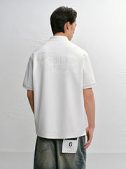 Men's Casual White Polo Shirt with Collar
