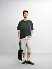 Men's casual short-sleeve with letter embroidery