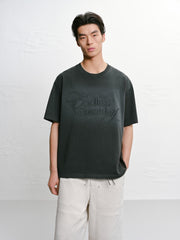 Men's casual short-sleeve with letter embroidery