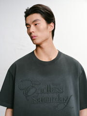 Men's casual short-sleeve with letter embroidery