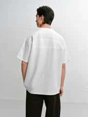 Men's Loose-Fit Embroidered Short-Sleeve Shirt