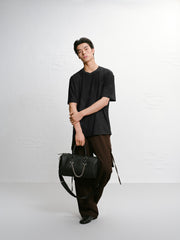 Men's casual jacquard short-sleeve shirt