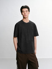 Men's casual jacquard short-sleeve shirt
