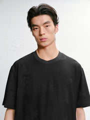 Men's casual jacquard short-sleeve shirt