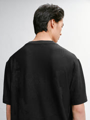 Men's casual jacquard short-sleeve shirt