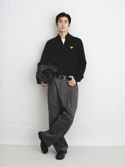 Men's Wool-Blend Cable Knit Textured Sweater