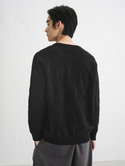 Men's Allover Jacquard Textured Knit Sweater