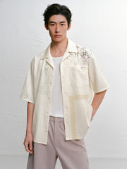 Men's Casual Textured Jacquard Shirt