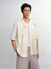 Men's Casual Textured Jacquard Shirt