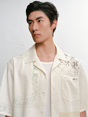 Men's Casual Textured Jacquard Shirt