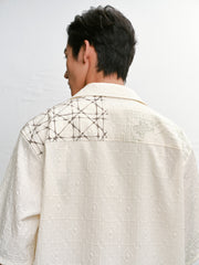 Men's Casual Textured Jacquard Shirt