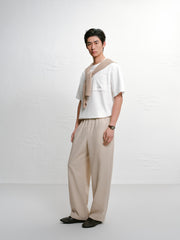 Men's Solid Color Lyocell Linen Short Sleeve Shirt
