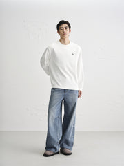 Men's Basic T-Shirt with Dog 3D Embroidery