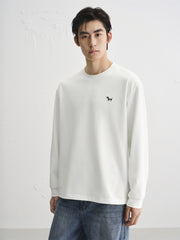 Men's Basic T-Shirt with Dog 3D Embroidery