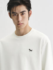 Men's Basic T-Shirt with Dog 3D Embroidery
