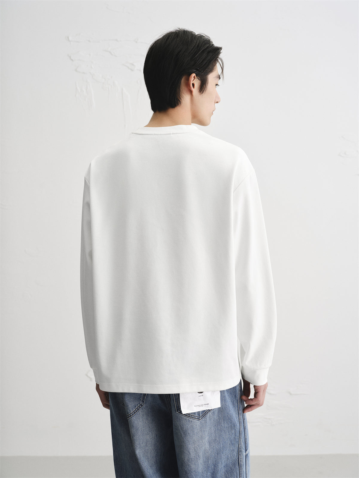 Men's Basic T-Shirt with Dog 3D Embroidery