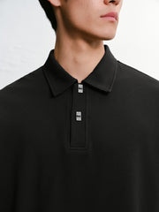 Men's Waffle Knit Short Sleeve Polo Shirt